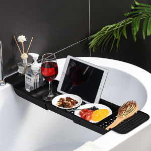 Elegant Expandable Bath Tub Rack Bathroom Organizer Toilet Cleaning Powder Economic Eastern Cluster Plastic Material