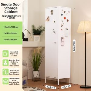 Tall Spacious Round Corner Storage Cabinet