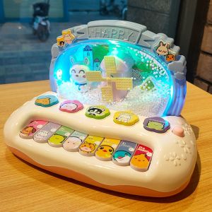 Toy Children Rotating Music Piano with Light Sound Educational Toys Kids Gift Animals Sounding Keyboard Baby Play Type