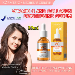 Vitamin C + Collagen Power Bright Serum 30ml | Serum Niacinamide Serum Mencerahkan Whitening Facial Serum Brightening Serum BPOM