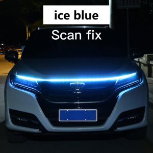 KEVANLY | 150CM 180CM Scan Starting LED Car Hood Light Daytime Running Light Universal Flexible Dynamic Car DRL 12V Ambient Light White