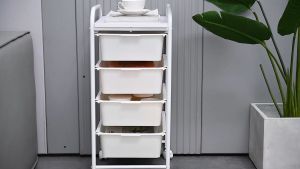 Worthbuy Multipurpose Pull Out Drawer Trolley Rack With Handle And 360° Rotation Wheel