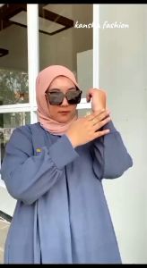 tunik set rok wanita terbaru 2024 jumbo kekinian pakaian muslimah matt crinkle airflow