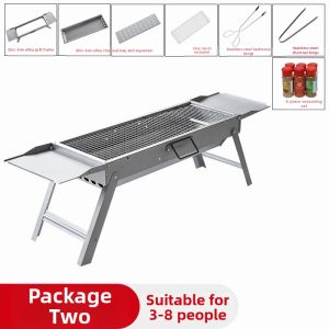Compact Foldable Wood-fired Charcoal Grill Portable BBQ Set