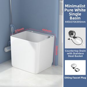 WEILANJINGDIAN | High Footed Floor Cleaning Basin with Faucet Ceramic