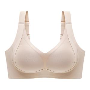 JIXIA | Adjustable Large Size Bra Anti-Sagging Side Breast Collection Thin Nylon Fabric Full Cup Underwear For Young Women Chest Shaping