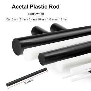 1/5 Pcs Acetal Polymer Rod Plastic Rod Black/White Length 100-300MM Diameter 5-15mm Suitable for Gear Bearings and Auto Parts