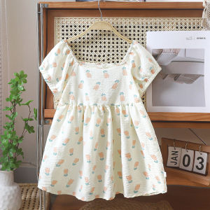 Casual Summer Dress for Girls Princess Style Thin Lightweight Childrens Clothing Korean Version Cute Fashionable Romper Skirt