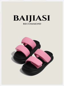 Womens Thick Bottom Sandals Summer Outdoor Wear 2025 New Magic Tape Casual Sports Beach Slippers Flat Sandals Fashionable