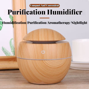 USB Ultrasonic Cool Mist Sprayer Essential Oil Diffuser Wood Grain Electric Air Humidifier Purifier for Home office and Car