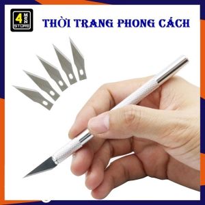 Bút Dao Khắc Giấy Thủ Công Khắc Hình Trang Trí Đa Ứng Dụng Tặng Kèm 5 Lưỡi - Dao Khắc Gỗ Kích Thước 1 Chất Liệu Thép SK2 Siêu Sắc Bén Tiện Dụng Toàn Khi Sử Dụng