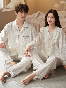 Lezidream New Chinese Style Fleece Lined Long Sleeve Couples Sleepwear Velvet Home Clothes Womens Autumn Winter Set