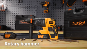 TASKTOOL 3 In 1 Cordless Rotary Hammer Electric Impact Drill Brushless Motor Power Tools With Safety Clutch Protection