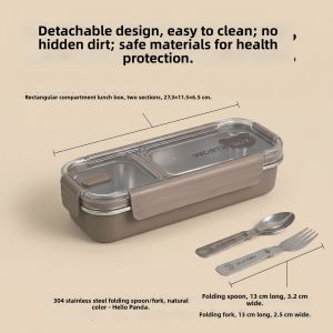 WODEBAIHUI | Leak-proof Stainless Steel Compartment Lunch Box