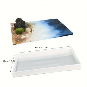 Khuôn Bàn Nhựa Resin Cỡ Lớn 60x30cm Để Tự Làm Đồ Thủ Công Bằng Epoxy - Khay Đựng Đồ Ăn & Bàn Cà Phê Kiểu Sông Khuôn Silicon Trang Trí Nhà Cửa