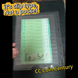 PCCB MINGT 10-clip Card Sleeves For Consecutive Serial Number Banknotes Collection Inner Sheets