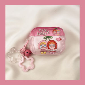 Cute Cartoon Pink Cherry Crying Baby Airpods4 Protective Case Wireless Bluetooth Apple pro Earphone Shell Second Generation