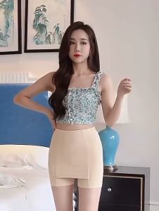 I-FASHION Double layer covered triangular safety pants for women in summer thin and slim without curling hems and leggings for girls safety pants underwear for girls
