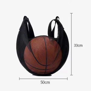 1PC Single Ball Bag With Zipper Pocket Mesh Ball Storage Bag Sport Equipment Carrying Basketball Drawstring Sling Storage NetAcc