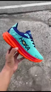 Sepatu Lari Hoka Challenger ATR 7 Ceramic/Vibrant Orange Double Mesh Upper