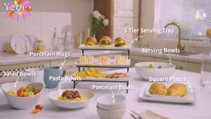 3 Tier Rotatable Serving Trays Stand Removable Tiered Serving Trays for Party Fruit Dessert Display