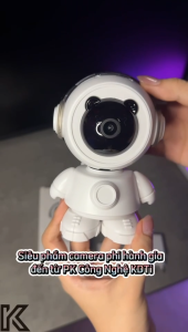 Camera Robot Wifi Phi Hành Gia giám sát 360° - gọi video trực tiếp - Siêu nét- Âm thanh 2 chiều - Giám Sát Bé Yêu
