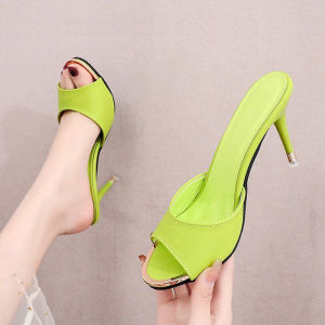 เซ็กซี่ รองเท้าส้นสูงปากปลา ผู้หญิง สวมใส่กลางแจ้งสูงนิ้วเท้าบางแสงรองเท้าแตะส้นสูงบาง ฤดูร้อน หลากหลาย รองเท้าแบบสวม