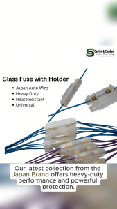 Glass Fuse Holder case for Motorcycle with original auto wire - heavy duty ready to install