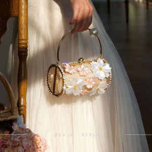 UGALS | French Vintage Pearl and Flower Decorated Bucket Bag