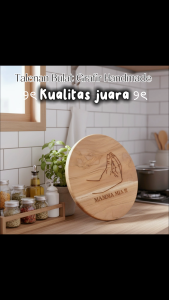 Talenan Kayu Bulat Custom Grafir 20–50 cm – Nama / Logo Tebal 2 cm Alas Potong & Saji Estetik