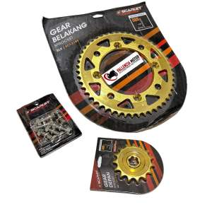 Scarlet Racing - Gear Set Gigi Tarik Gir Honda CRF 150 Depan Belakang Free Baut Gear Gir Crf 150l Db