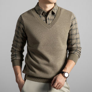 TUCANO | Warm Middle-aged Men Faux Two-piece Wool Sweater