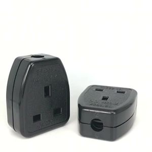 Bolantedz 13A 250V UK British Standard Female Socket Power Adaptor Detachable Power Cord Cable Connector Socket White/Black