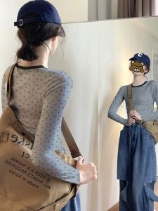 Áo Thun Nữ Tay Dài in Hoa Màu Trơn Dáng Ôm Mùa Xuân Phong Cách Mới Chất Liệu Cotton Dành Cho Nữ Tuổi Từ 18-35