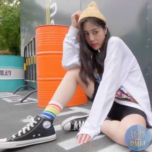 COMBO 5 ĐÔI Tất Cầu Vồng xinh xắn trẻ trung năng động Cho bạn nữ - LCXT38