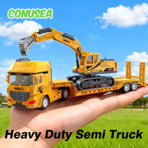 Engineering Diecast Toys Trailer Excavator Tank Truck Construction Model Semi-Carrier Container Vehicle Transport Inertial Car