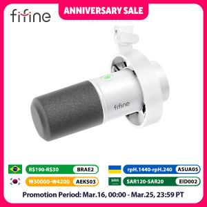 FIFINE Recording XLR Dynamic Microphone with Real-time MonitoringUSB Streaming Mic with Gain Knob/Touch-mute for PCMixer-K688