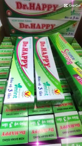 Combo 2 tuýt kem đánh răng MR. HAPPY loại lớn mỗi tuýt 200gr hương bạc hà the mát tặng kèm tóc kèm theo