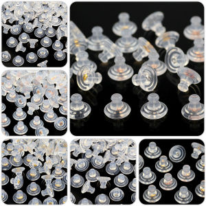 9×7mm Transparent Silicone Ear Plugs Copper Loose Earring Caps Ear Backings for Jewelry Making Earring DIY Handicraft Accessorie