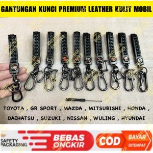 Gantungan Kunci Logo Mobil Premium Kulit Leather Key Chain Motor