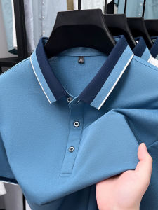 Áo Thun Polo Tay Ngắn Ice Silk Cao Cấp Cho Nam Mùa Hè Thường Ngày Cổ Polo Tay Lửng Vải Cotton Polyester Trang Phục Công Sở