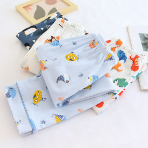 สไตล์ญี่ปุ่นผ้าฝ้ายเด็กชุดนอนสําหรับชาย Mi Xiao Mi ยี่ห้อการ์ตูนไดโนเสาร์และรถออกแบบบ้านสบายเสื้อผ้า