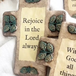 Papemelroti Ivy Cross | Bible Verse Quotes Christian Religious Crucifix | Altar Home Wall Decor