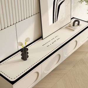 Modern Minimalist Long Rectangle PVC Tablecloth Waterproof Customizable Shoe Cabinet Dining Table Surface Protection Pad