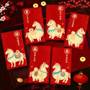 6Pcs Red Envelope New Year Red Pocket Chinese New Year Red Envelopes Red Bag Spring Festival Marriage Birthday Red Envelopes