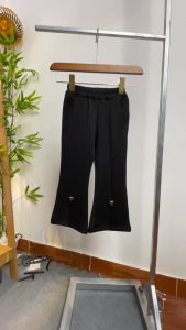 Quần ống loe cho bé gái 1-6 tuổi họa tiết xẻ gấu đính trái tim kiểu dáng thời trang dễ thương