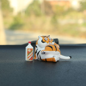 Car Decorations Cute Little Tiger Fat Tiger Male Driver Automobile Interior Accessories Playful Tiger Lucky Charm Decoration