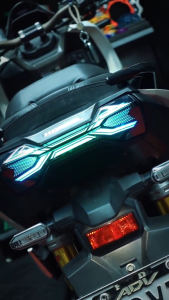 SharkPower Rage Hex RGB Tail Light for Honda ADV 150 160 | 262 Modes Smartphone App & Switch Control LTO Mode Geometric Honeycomb LED Pattern Plug & Play IP65 Waterproof