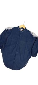 Atasan wanita oversize NR2collection denim soft premium motif brukat