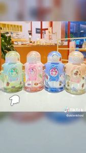Bình Nước Gấu Dâu Tây Dễ Thương Cho Các Bé Đi Học Ngày Hè